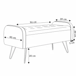 Lawka Venlo Welurowa Zielona 100X39X45Cm