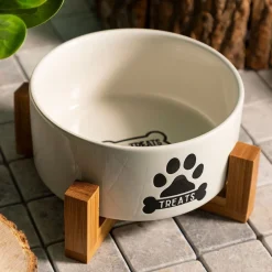 Miska Treats Dla Psa M Z Bambusowa Podstawa 16X10 Cm