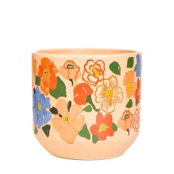 Oslonka Na Doniczke Floral Aura W Kolorowe Kwiaty 13,5X13,5X12,5 Cm