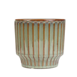 Oslonka Na Doniczke Maya Ceramiczna Zielona 13,8X13,8X12,8 Cm