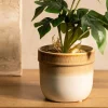 Oslonka Na Doniczke Oasis Ceramiczna Bezowa 12X12X10,5 Cm