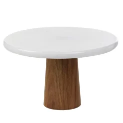 Patera Marble Marmurowa Z Akacjowa Nozka 25X14,5 Cm