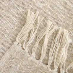 Pled Nori Bawelniany Z Bezowym Wzorem 130X170 Cm