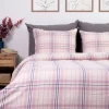 Pościel Idaho Flanelowa Rozowa W Krate 160X200 Cm + 1 X 50X60 Cm