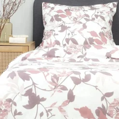 Pościel Rosa Z Mikrofibry W Rozowe Liscie 140X200 Cm + 1*70X80 Cm