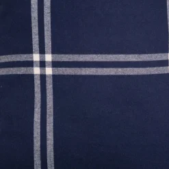 Pościel Vella Flanelowa Niebiesko-Bezowa W Krate 200X220 Cm + 2 X 50X60 Cm