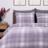 Pościel Vella Flanelowa W Szara Krate 160X200 Cm + 1 X 50X60 Cm