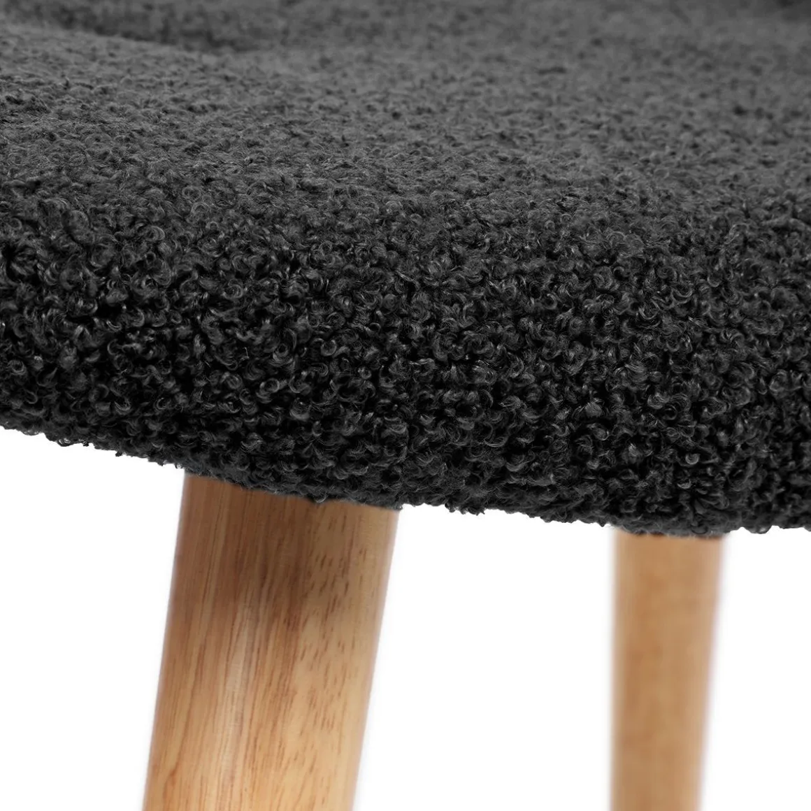PodNożek Moss Teddy Boucle W Tkaninie Teddy Czarny 61X41X38 Cm