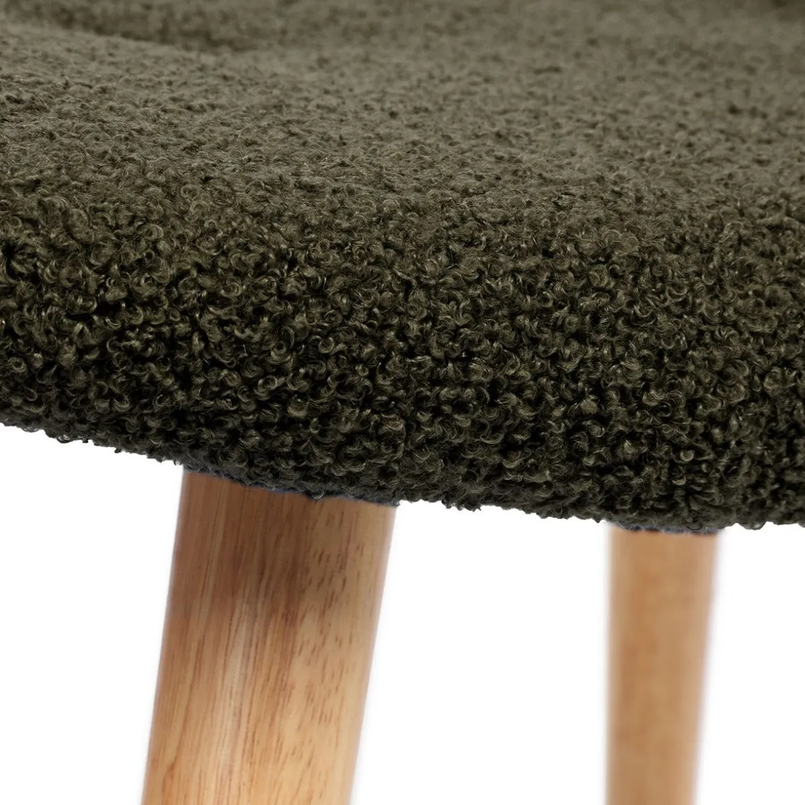 PodNożek Moss Teddy Boucle W Tkaninie Teddy Zielony 61X41X38 Cm