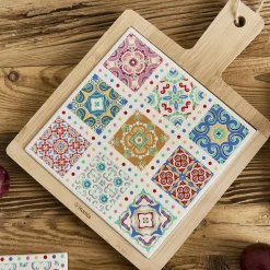 Podstawka Ethnic Deska Drewniana Mozaika 20X20Cm