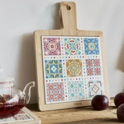 Podstawka Ethnic Deska Drewniana Mozaika 20X20Cm
