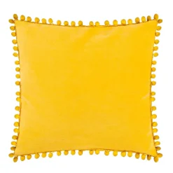 Poszewka Eslov Musztardowa Z Pomponami 45X45 Cm