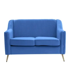 Sofa Avant Sofa 2-Osobowa, Welurowa Granatowa 127X82X81.5 Cm