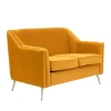 Sofa Avant Sofa 2-Osobowa, Welurowa Musztardowa 127X82X81.5 Cm