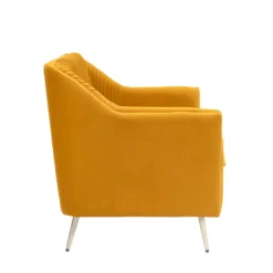 Sofa Avant Sofa 2-Osobowa, Welurowa Musztardowa 127X82X81.5 Cm