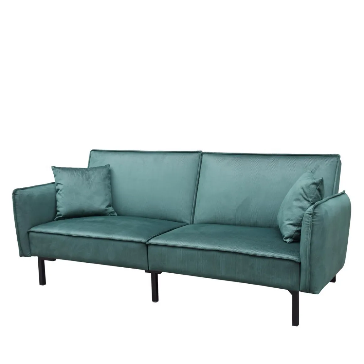 Sofa Canto 3-Osobowa, Z Funkcja Spania, Welurowa Zielona 199X90X85 Cm
