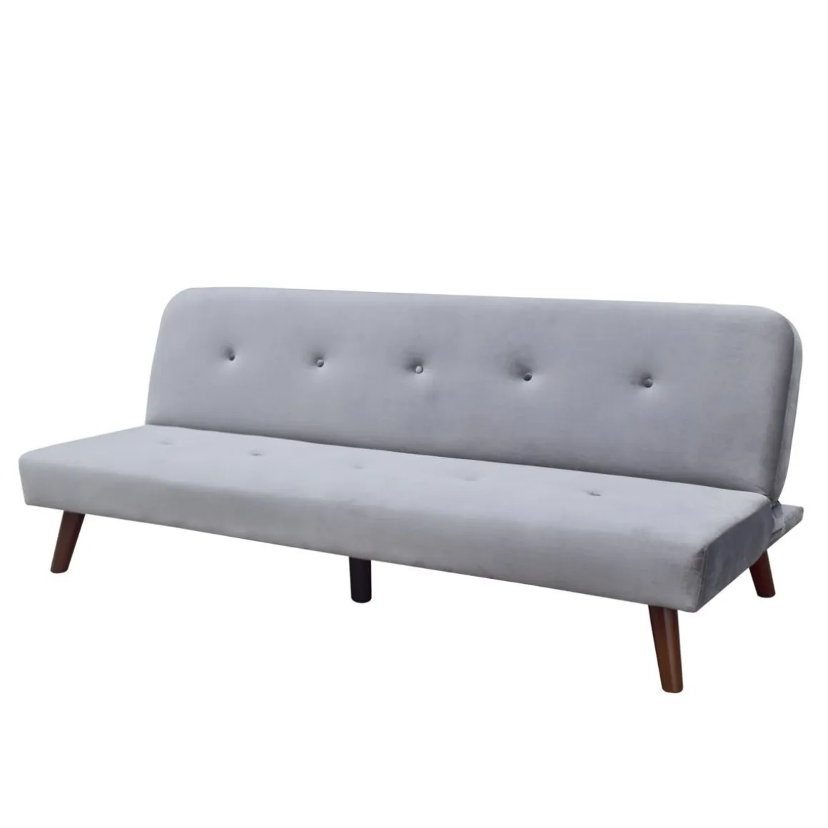 Sofa Rinko Sofa 3-Osobowa, Z Funkcja Spania, Welurowa Ciemnoszara 195X81X74 Cm