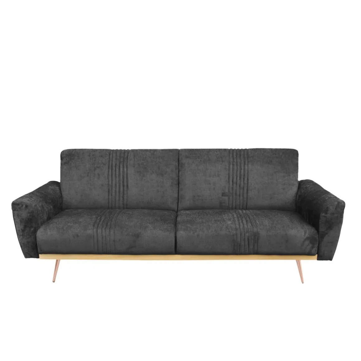 Sofa Samtige 3-Osobowa, Z Funkcja Spania, Czarna 212X84X86.5 Cm