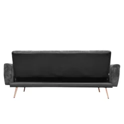 Sofa Samtige 3-Osobowa, Z Funkcja Spania, Czarna 212X84X86.5 Cm