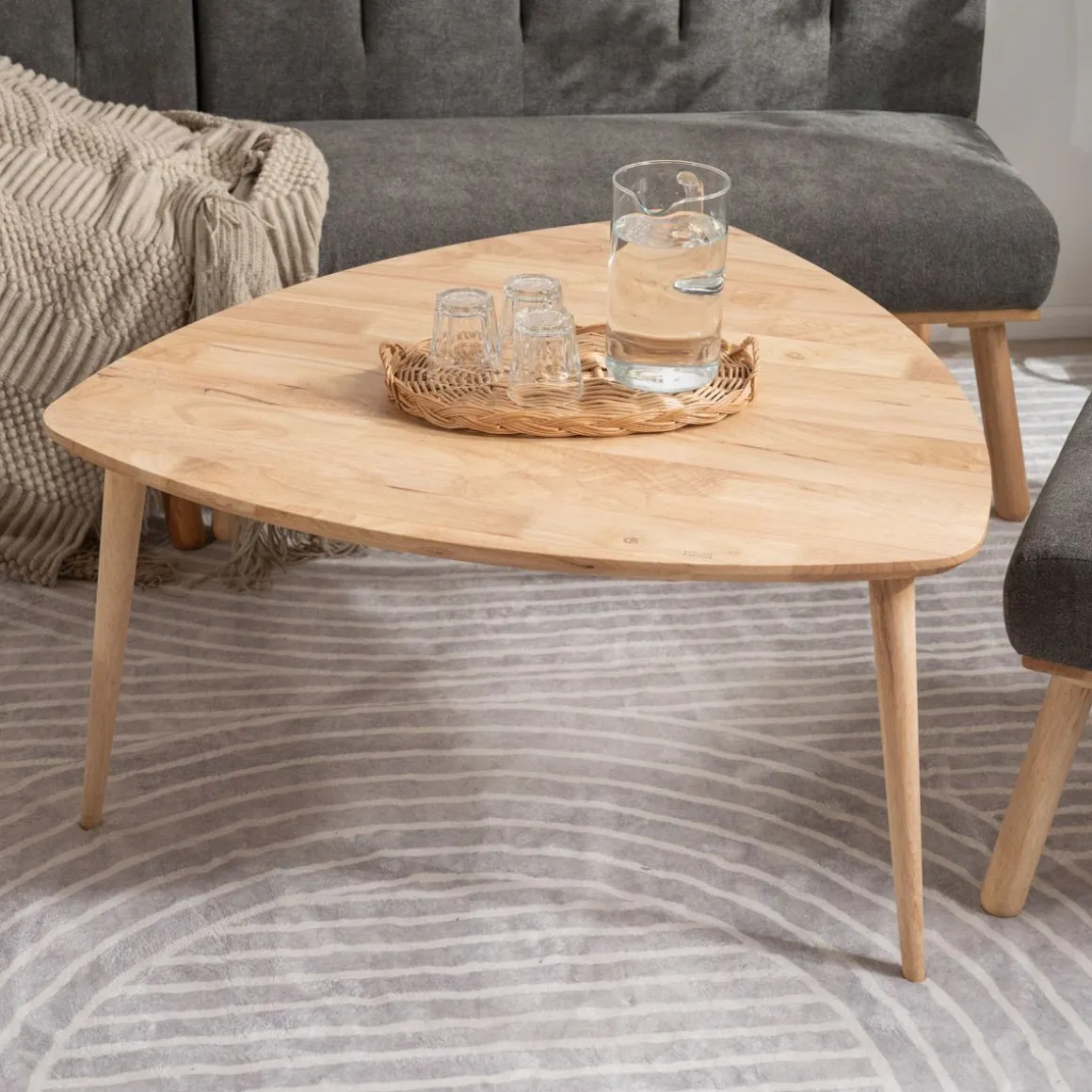 Stolik Purnam Naturalny 90X90X45,5 Cm