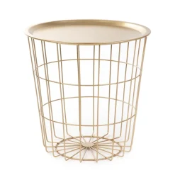 Stolik Scandi Zloty Z Czarnym Blatem 43X43X43 Cm