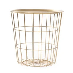 Stolik Scandi Zloty Z Czarnym Blatem 43X43X43 Cm