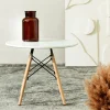 Stol Tavolo Naturalny Z Bialym Blatem 80X72Cm