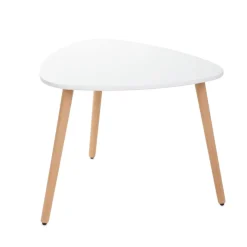 Stol Travesa Naturalny Z Bialym Blatem 60 60 48Cm