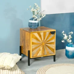 Szafka Nocna Tropea Lite Drewno Mango Z Akacja 38X35X45 Cm