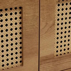 Szafka Rtv Haga Z Rattanem I Z Metalowymi Nogami 140X40X44 Cm