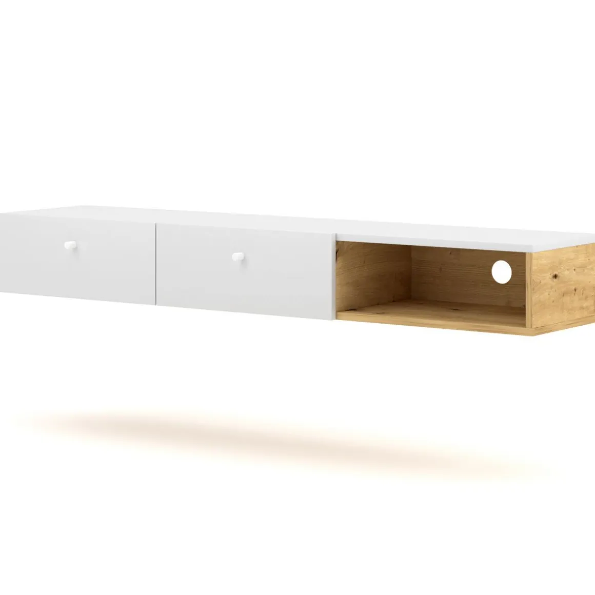 Szafka Wiszaca Carini! Dab Artisan/Bialy 140X30X18 Cm