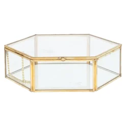 Szkatulka Na Bizuterie Grazia Szesciokatna Zlota 17X16X5 Cm