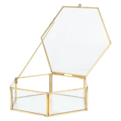 Szkatulka Na Bizuterie Grazia Szesciokatna Zlota 17X16X5 Cm