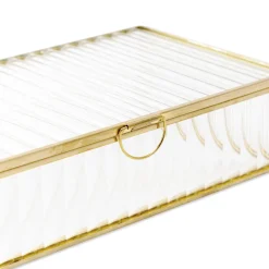 Szkatulka Na Bizuterie Grazia Ze Szkla Prazkowanego 20X12X5 Cm