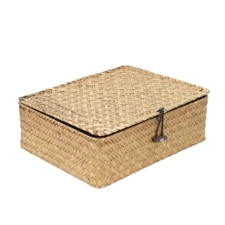 Szkatulka Na Bizuterie Talulah Pleciona Naturalna 25X20X9 Cm