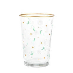 Szklanka Daisies W Kwiatki Ze Zlotym Rantem 0,25 L