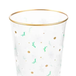 Szklanka Daisies W Kwiatki Ze Zlotym Rantem 0,25 L