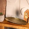 Taca Dekoracyjna Girona Lisc Bananowca Zlota 50X20 Cm