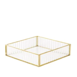 Taca Dekoracyjna Grazia Ze Szkla Prazkowanego 18X18X4,5 Cm