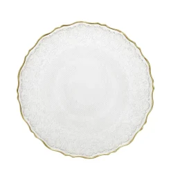 Talerz Lisala Transparentny Ze Zlota Obwodka 28 Cm