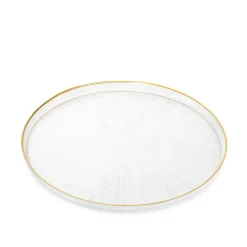 Talerz Monze Transparentny Ze Zlota Obwodka 28 Cm