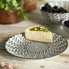 Talerz Navia Deserowy Czarny W Listki 19 Cm