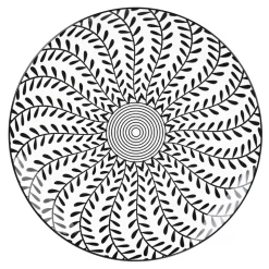 Talerz Navia Obiadowy Czarny W Listki 27 Cm