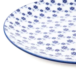 Talerz Navia Obiadowy Granatowy W Kwiatuszki 27 Cm