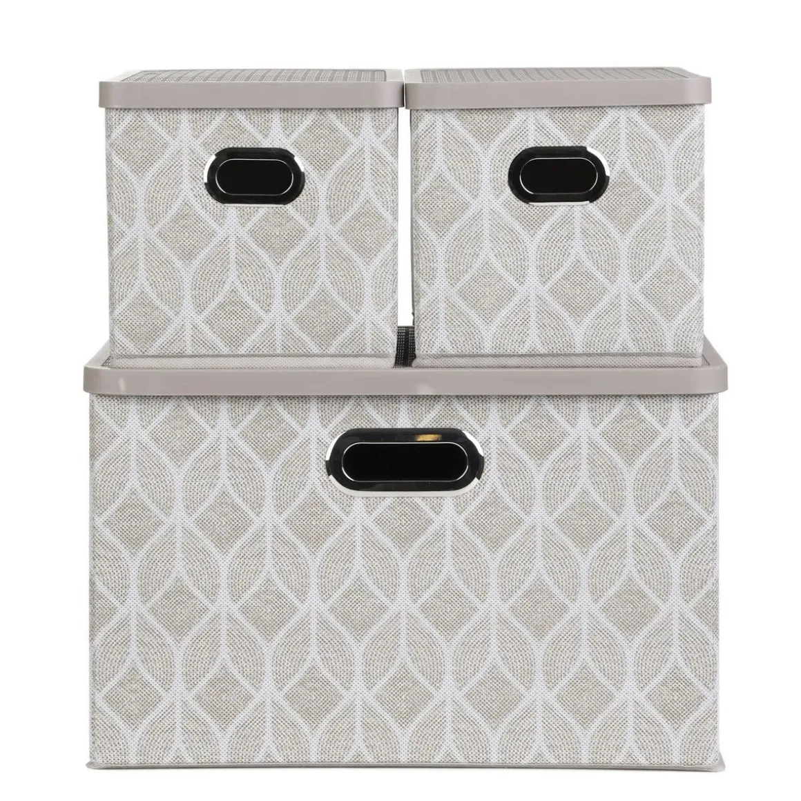 Zestaw Koszy Do Przechowywania Nola Bezowych 1X39X27X17 Cm 2X18X26X17 Cm