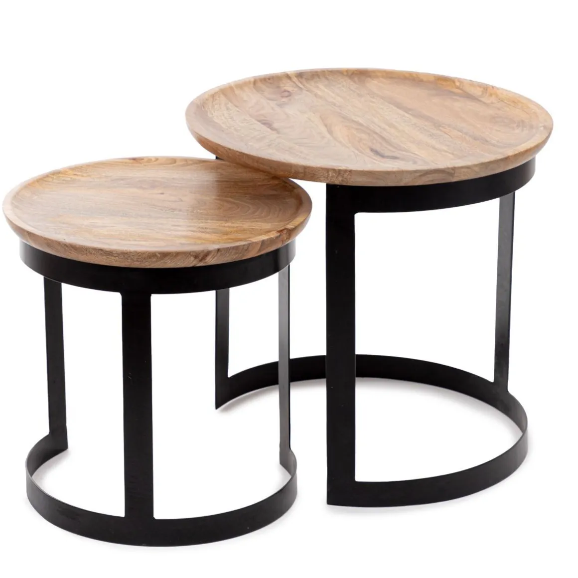 Zestaw Stolikow Kawowych Harvey Drewnianych 53X51/43X43 Cm