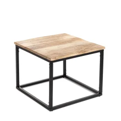 Zestaw Stolikow Kawowych Maya Lite Drewno Mango + Metal 110X60X45 Cm/50X50X40Cm