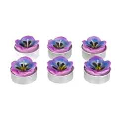 Zestaw Swiec Floral Aura 6 Szt. Fiolki 126 G