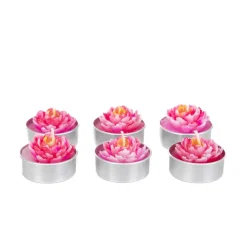 Zestaw Swiec Floral Aura 6 Szt. Kwiaty Rozowe 117 G