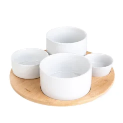 Zestaw Yifan Bialy, Misek Do Serwowania 5 El. 33 Cm